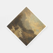 Waldlandschaft Szene (von Josef Kriehuber) Serviette (Ecke)