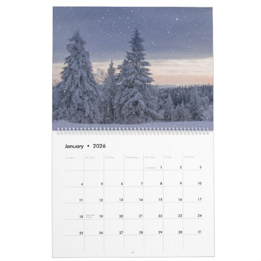 Waldlandschaft Vier Jahreszeiten Kalender (Jan 2026)