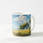 Waldlandschaft während der Sommersaison Kaffeetasse (VorderseiteRechts)