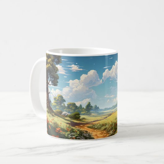 Waldlandschaft während der Sommersaison Kaffeetasse (Vorderseite Links)
