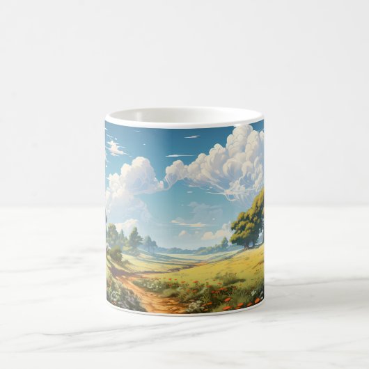Waldlandschaft während der Sommersaison Kaffeetasse (Mittel)