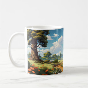 Waldlandschaft während der Sommersaison Kaffeetasse