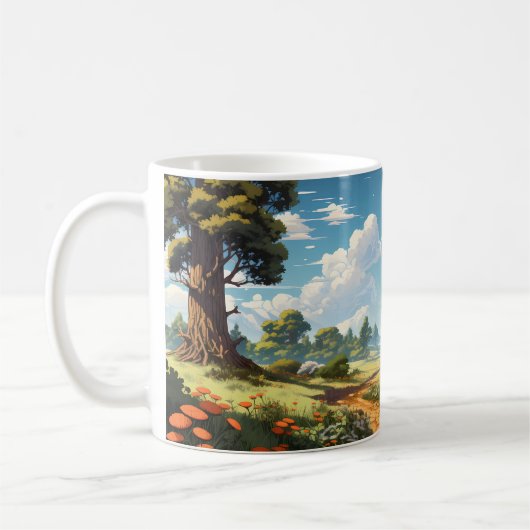 Waldlandschaft während der Sommersaison Kaffeetasse (Links)