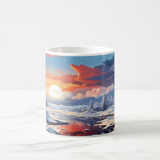 Waldlandschaft während der Wintersaison Kaffeetasse (Mittel)