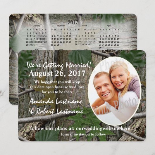 Waldlandschaftskalender 2017 Save the Date Einladung (Vorne/Hinten)