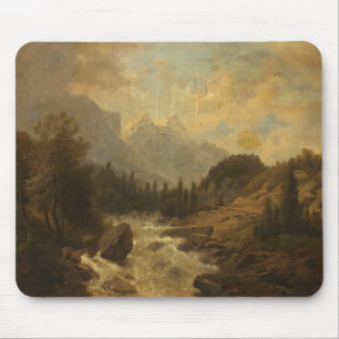 Waldlandschaftsszene (von Josef Kriehuber) Mousepad