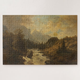 Waldlandschaftsszene (von Josef Kriehuber) Puzzle