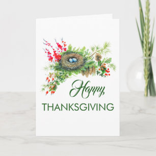 Waldlandschätze Vogelnest Erntedank Karte