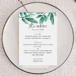 Waldlandsgrün. Botanische Hochzeit Menükarte<br><div class="desc">Botanische Speisekarte für die Hochzeit von Waldgrün in Aquarellen. Geeignet für Geburtstag / Geburtstag / Jubiläum / Probe Abendessen / Brautparty / Junggeselinnen-Abschied.</div>