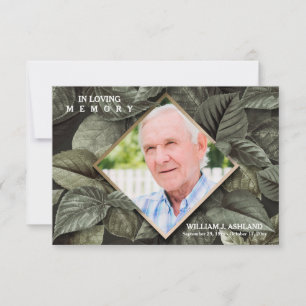 Waldlaub rahmt Sympathie-Foto-Dankeskarten Einladung