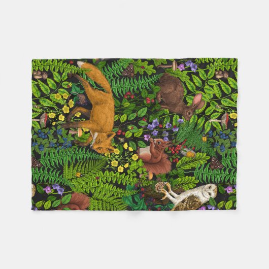 Waldleben Fleecedecke (Vorderseite (Horizontal))