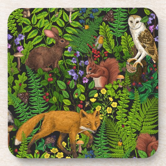 Waldleben Getränkeuntersetzer (Vorderseite)