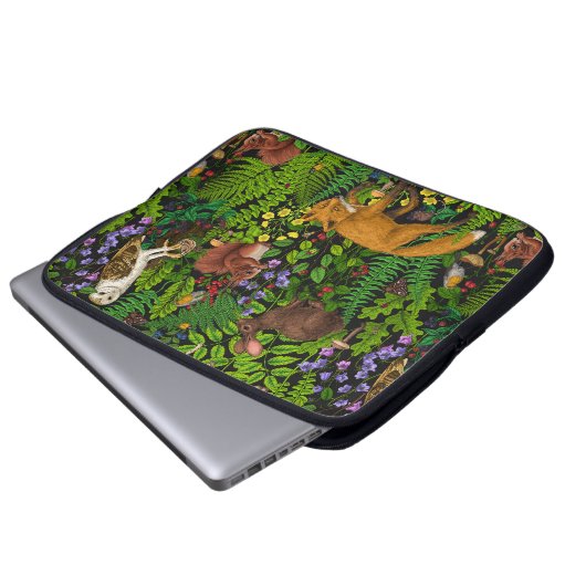 Waldleben Laptopschutzhülle (Vorne Knopf)