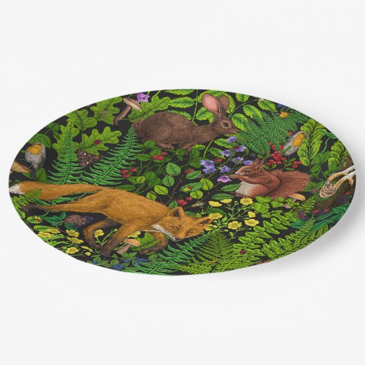 Waldleben Pappteller (Schrägansicht)