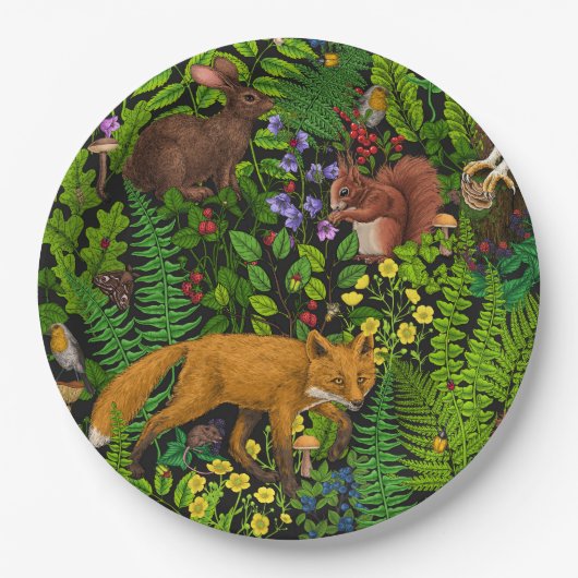 Waldleben Pappteller (Vorderseite)