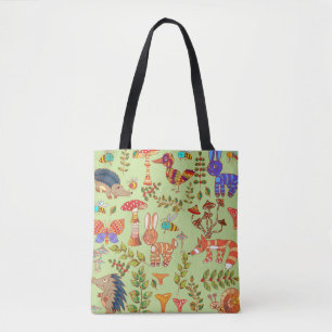 Waldleben: Vintage Tier- und Pflanzenwelt Tasche