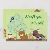 Waldlebewesen-Babyparty-Einladung Einladung (Vorne/Hinten)