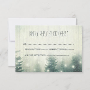 Waldlichter Rustikale Hochzeit RSVP Karte