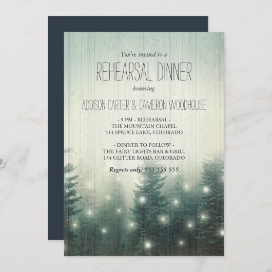 Waldlichter | Rustikale Probe Einladung (Vorne/Hinten)