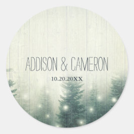 Waldlichter | Rustikaler Umschlag Aufkleber