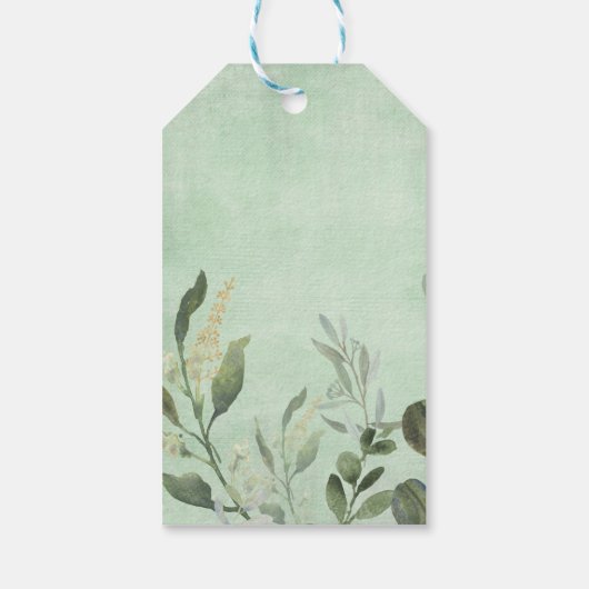 Waldliebhaber Grünpflanzen Baby Sprinkle Geschenkanhänger (Rückseite)