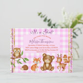 Waldliebhaber von Waldtieren Es ist ein Mädchen Ka Einladung (Stehend Vorderseite)