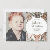 Waldliebhaber von Waldtieren Waldtiere Junge Gebur Einladung (Vorderseite)