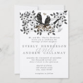 Waldliebvögel Hochzeit Einladung (Vorderseite)