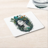 Waldlied Rechteckiger Pappuntersetzer (angewinkelt)