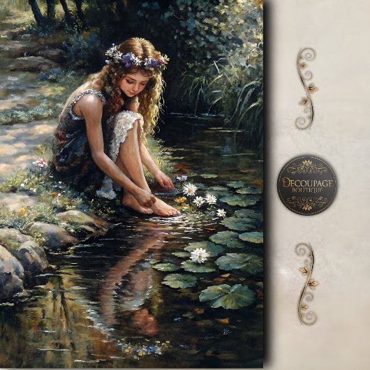 Waldmädchen von Stream Decoupage Seidenpapier