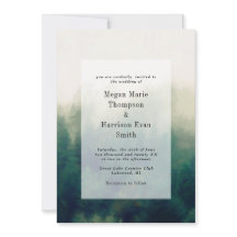 Waldmalerische Landschaft Hochzeitseinladung