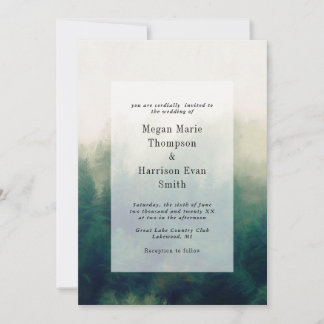 Waldmalerische Landschaft Hochzeitseinladung Einladung