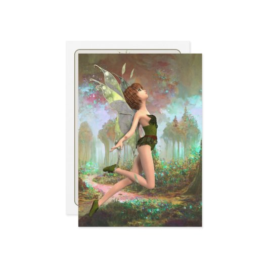 Waldmärchen-Grußkarte Feiertagskarte (Vorderseite/Rückseite Beispiel)