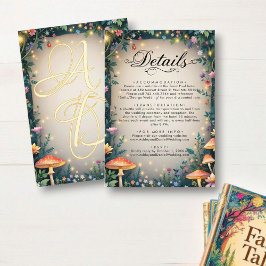 Waldmärchenhafte Hochzeit der Waldlandschaft Begleitkarte