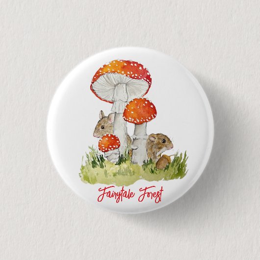 Waldmäuse und Pilze Button (Vorderseite)