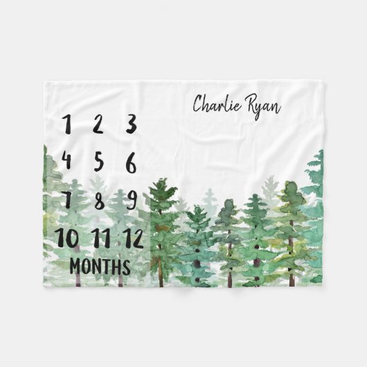 Waldmeilenstein-Wachstums-Decke Fleecedecke (Vorderseite (Horizontal))