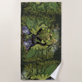 Waldmoos-Magie-Drache Strandtuch (Vorderseite)