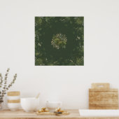 Waldmoos- und Flechten-Botanik-Mandala-Poster Poster (Küche)