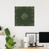 Waldmoos- und Flechten-Botanik-Mandala-Poster Poster (Heimbüro)