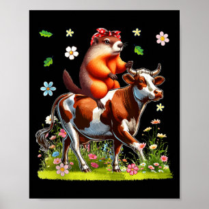 Waldmurmeltiefe Reitkuh Landwirt Liebhaber Kinder Poster