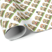 Waldmurmeltier-Emojis Geschenkpapier (Rolleneckpunkt)