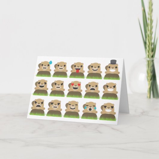 Waldmurmeltier-Emojis Karte (Vorderseite)