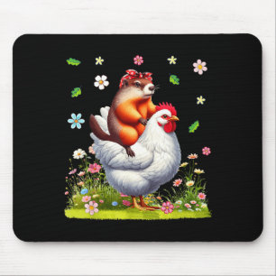 Waldmurmeltier Fliege Reitendes Hühnerbauer Liebha Mousepad
