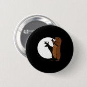 Waldmurmeltier Hirsch Schattenpuppe Lustiges Waldm Button (Vorne & Hinten)