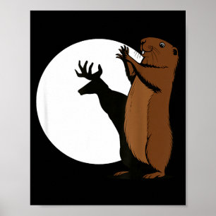 Waldmurmeltier Hirsch Schattenpuppe Lustiges Waldm Poster