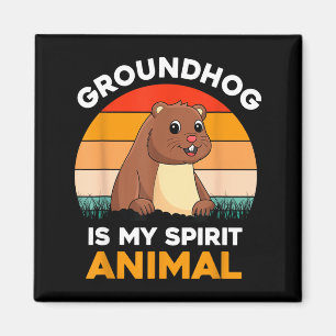 Waldmurmeltier ist mein spirituelles Tier Retro Ta Magnet
