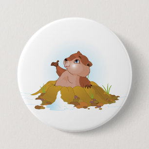 Waldmurmeltier-Knopf Button