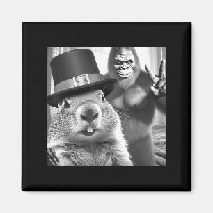 Waldmurmeltier macht Selfie mit Bigfoot Lustiges W Magnet