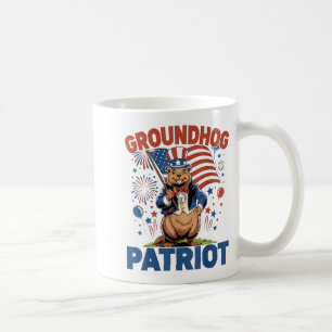 Waldmurmeltier Patriot Amerikanische Flagge 4. Jul Kaffeetasse