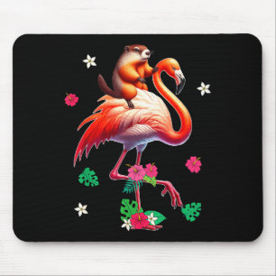 Waldmurmeltier-Reit-Flamingo-Kostüm Familie Kinder Mousepad